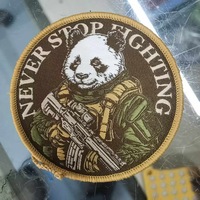 战术熊猫魔术贴臂章
